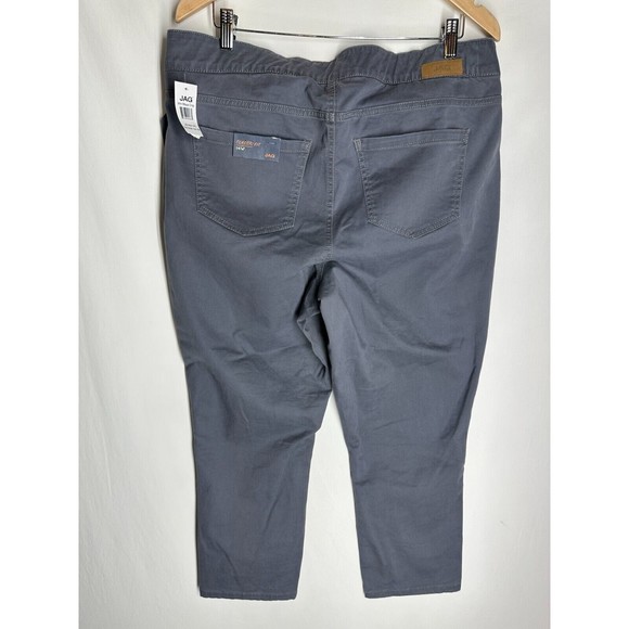 NWT Jag Womens Pull On Pants Size 14W Gray Streak Maya Slim Smooth Tummy - Picture 2 of 8